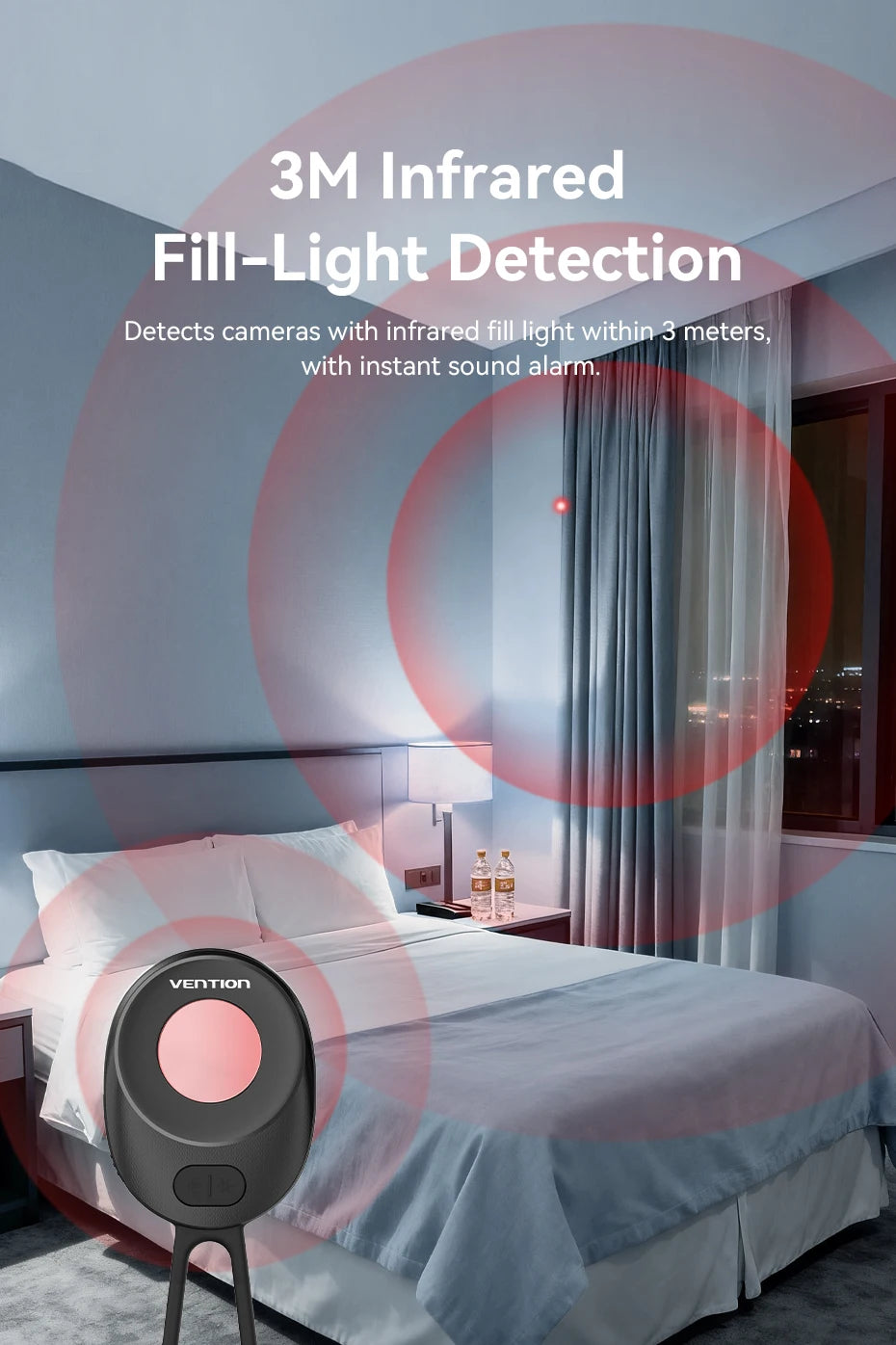 Vention Camera Detector Intelligent Hidden Camera Signal Security Alarm Anti Spy Candid Peeping Protection Detector ﻿