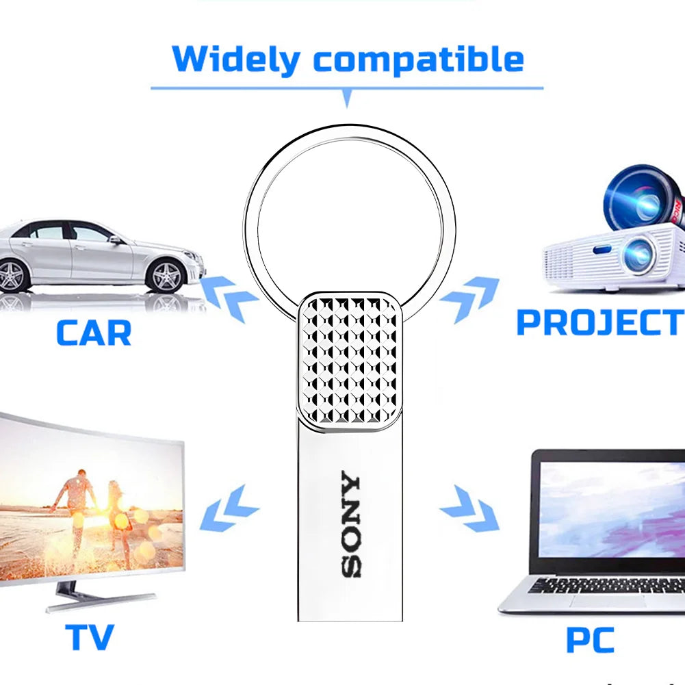 S ony USB Flash Drive 2TB Real Capacity Pen Drive 512GB Memory Stick 1TB Creative Business Gift Silver usb memoria For wholesale