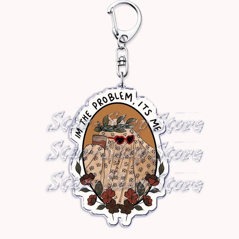 Popular Singer Keychains for Accessories Bag Folklore Eras Tour Evermore Reputation 1989 TTPD Keyring Jewelry Fans Lover Gifts