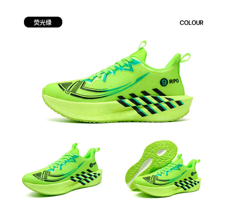Sports and leisure shoes, men's shoes, marathon oversized air cushioned shoes, fly woven all season rubber, wear-resistant, anti