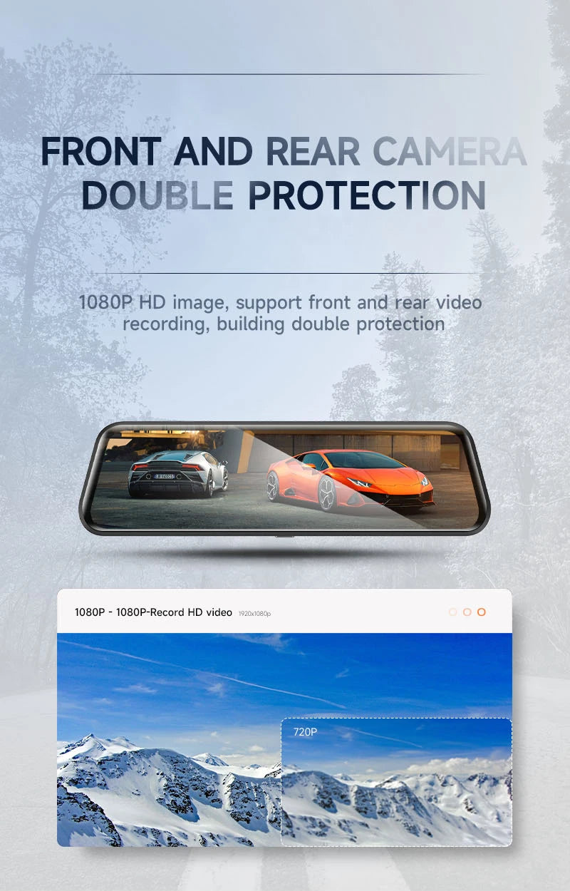 Dual Camera Dash Cam Rear View Wifi Gps Car Dash Cam Doble Camara Mirror Cameras For Car