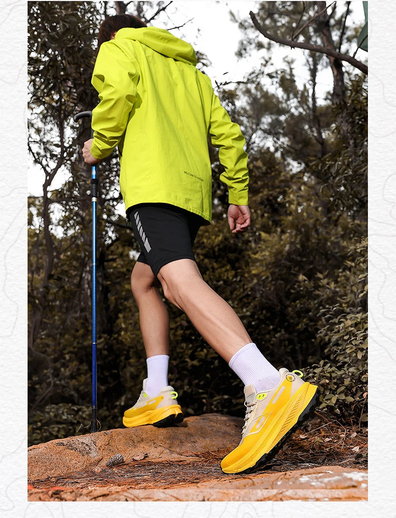 Sports and leisure shoes, men's shoes, marathon oversized air cushioned shoes, fly woven all season rubber, wear-resistant, anti