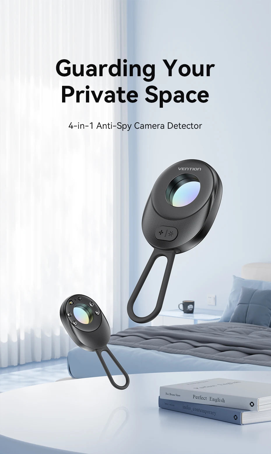 Vention Camera Detector Intelligent Hidden Camera Signal Security Alarm Anti Spy Candid Peeping Protection Detector ﻿
