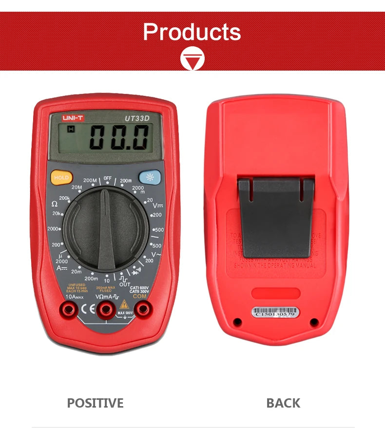 UNI-T  Pocket Digital Multimeter UT33D Resistance Tester Ammeter Voltmeter High Precision Mini Multifunction Universal Meter