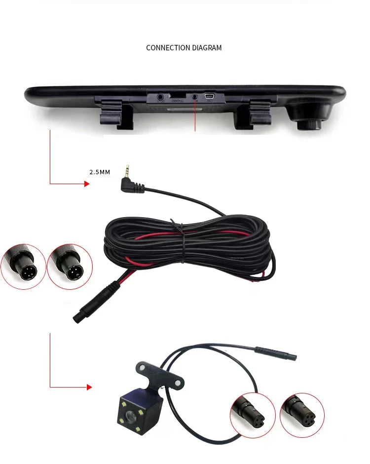 170% general traffic recorder 4-core 8-lamp infrared HD car image rear lens HD waterproof shockproof rear view
