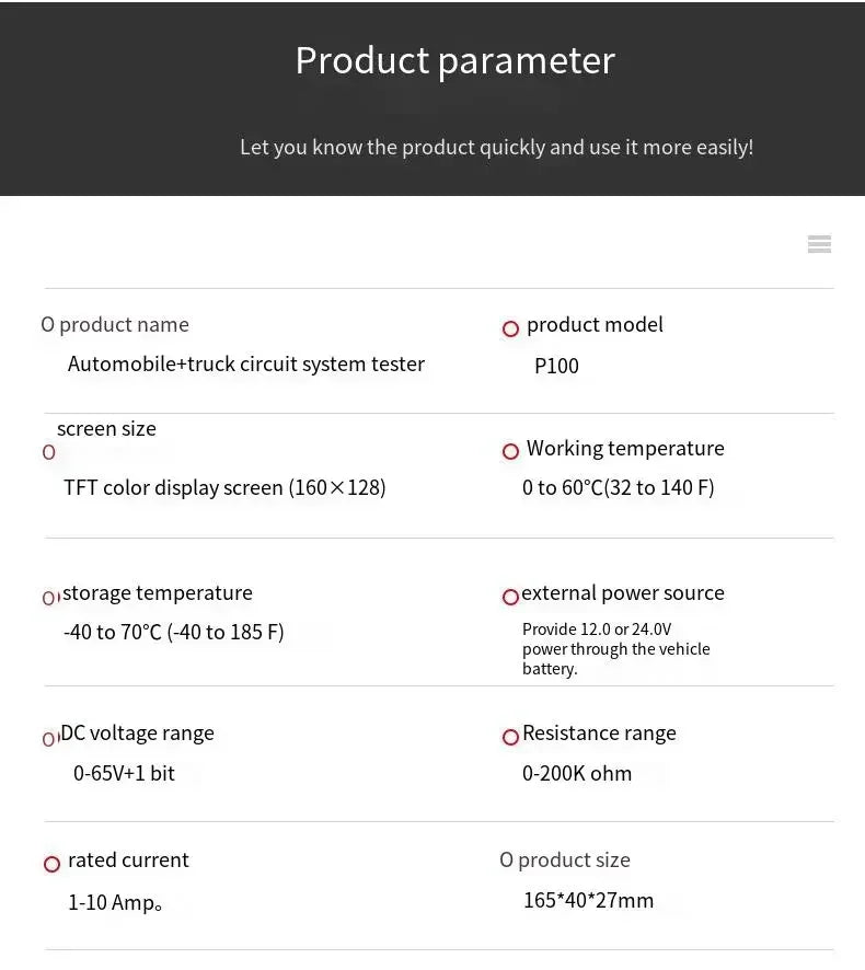 TopDiag P100 2m Scanner EC150 12V24V Car Truck Power Scan Electric Circuit Probe Car Battery Tester Automotive Diagnostic Tools