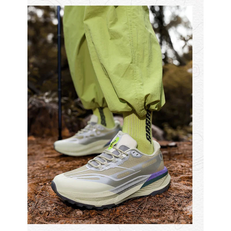 Sports and leisure shoes, men's shoes, marathon oversized air cushioned shoes, fly woven all season rubber, wear-resistant, anti