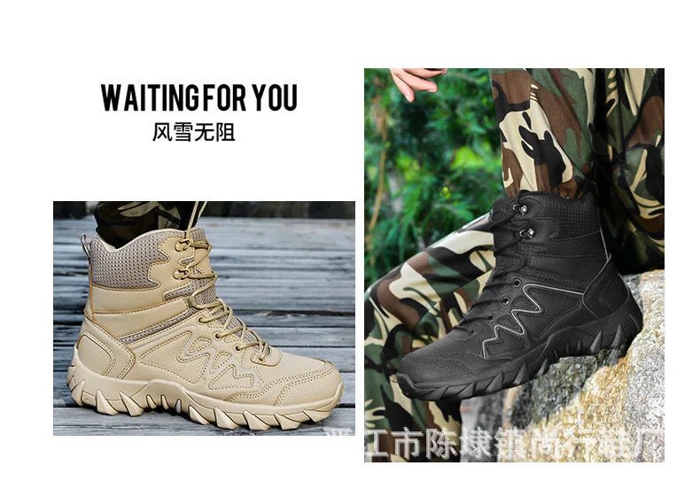 Tactical Man's Boots Waterproof Desert Military Hunting Hiking Men's Shoe Unisex Army Boots Safety Ankle Climbing Boots for Man