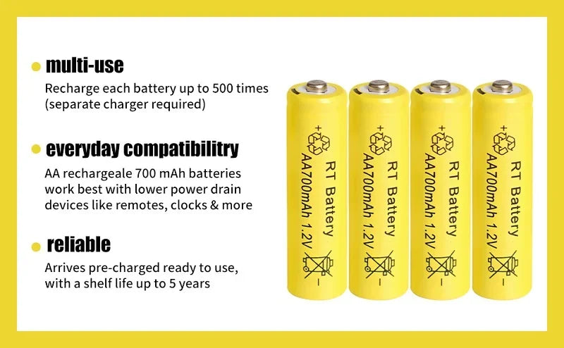10-60PCS 8000mAh 1.2V AA Ni-MH Rechargeable Battery, Suitable for Remote Control, Toy Flashlight, Wireless Keyboard, Mouse