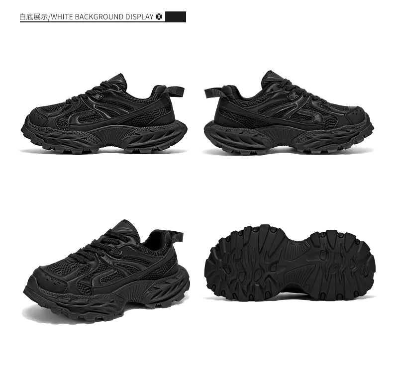 Sports and leisure shoes, men's shoes, marathon oversized air cushioned shoes, fly woven all season rubber, wear-resistant, anti