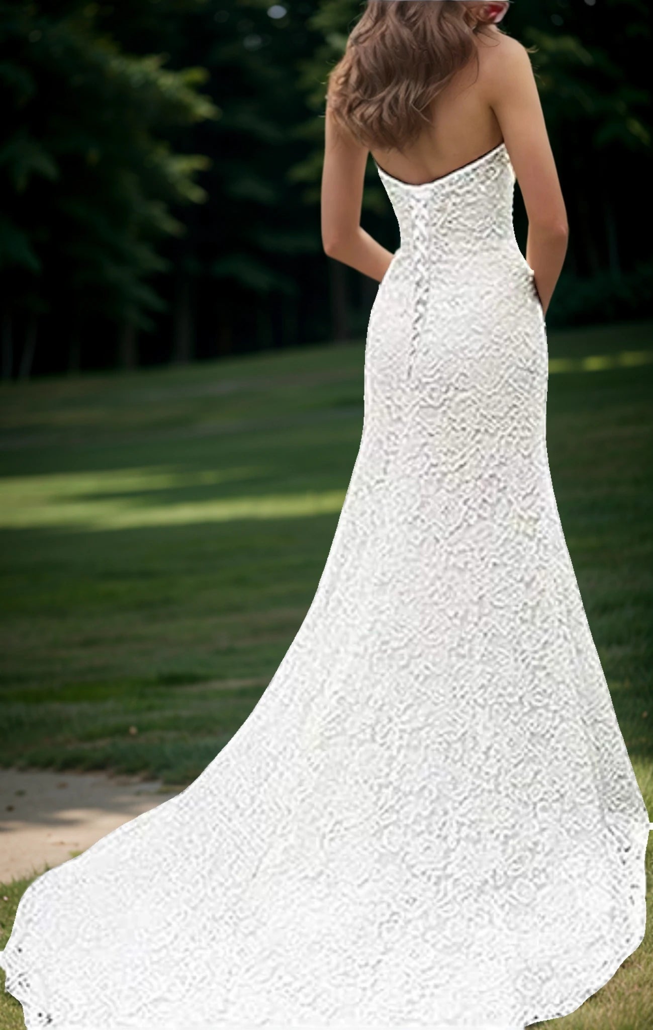TSxuelian Sweetheart  Lace Wedding Dresses Mermaid Off Shoulder Floor Long Bridal Ball Gown Small Trailing  Beach Wedding Gown
