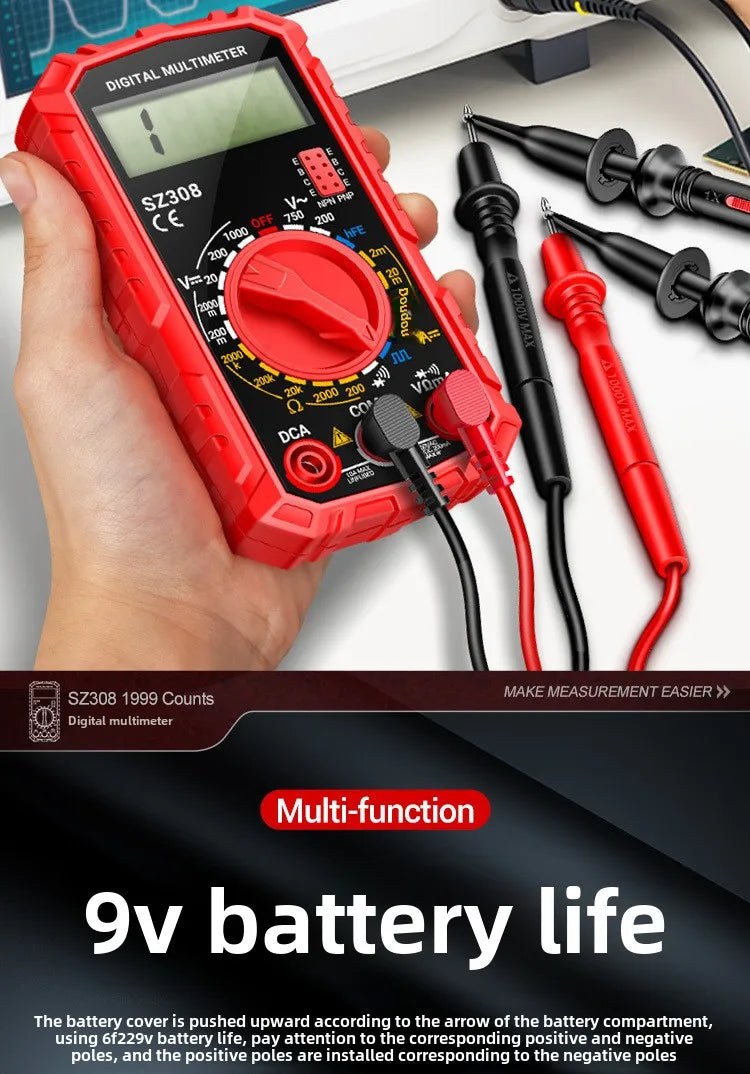 Digital Multi functional Universal Meter for Household Us Digital Multimeter for Electrical Inspection and Maintenance