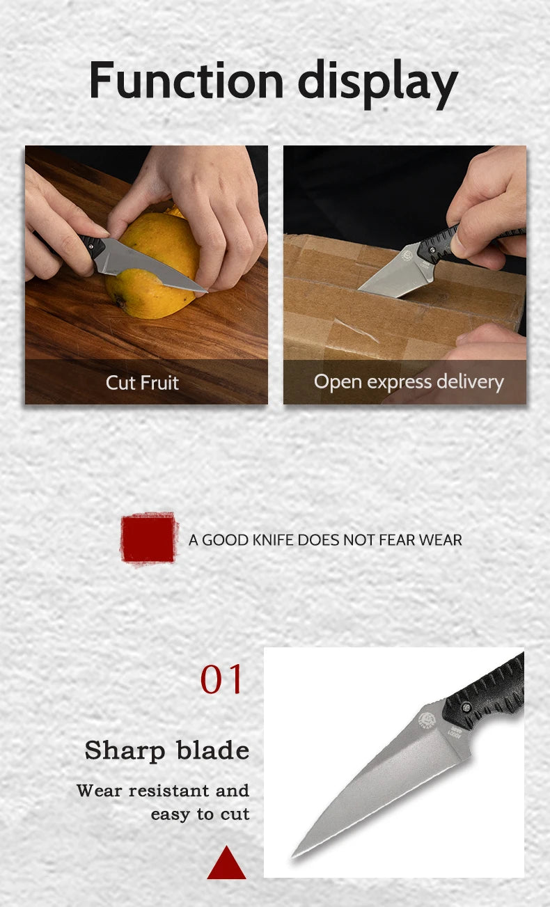 Outdoor knife hunting knives camping high quality profesional self-defense  multifunctional portable eating meat fruit knife
