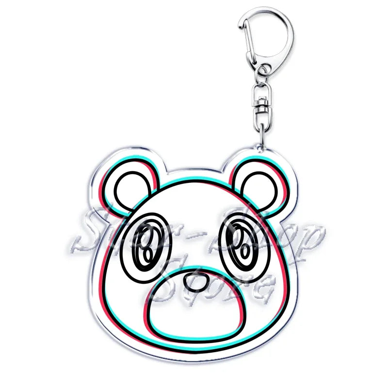 Popular Rapper YE Keychains for Accessories Bag Graduation Kanye Dropout Bear Key Chain Keyring Jewelry Fans Friends West Gifts