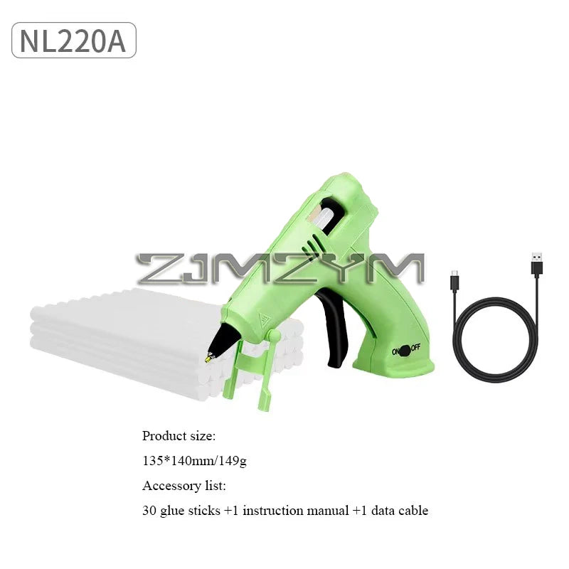Quick Glue Dispensing Hot Glue Gun High-temperature Resistant Cordless Melt Glue Gun Hand Crafts Repair Tools With 30Glue Sticks