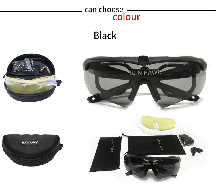 Tactical Glasses With Myopia Frame Sports Airsoft Hunting Mountaineering Goggles Shooting Military Equipment Sunglasses