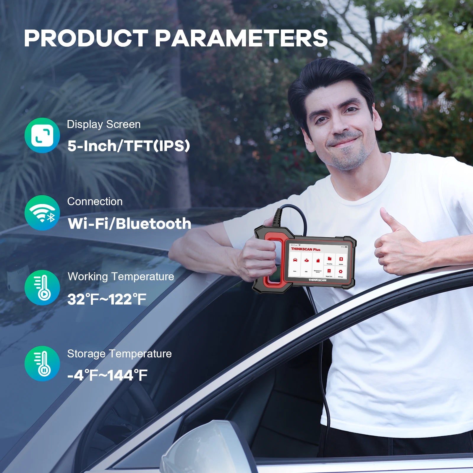 THINKCAR Thinkscan Plus S5 S6 OBD2 Auto Scanner diagnostic tools with ECM TCM ABS SRS system 5 resets Code Reader lifetime free