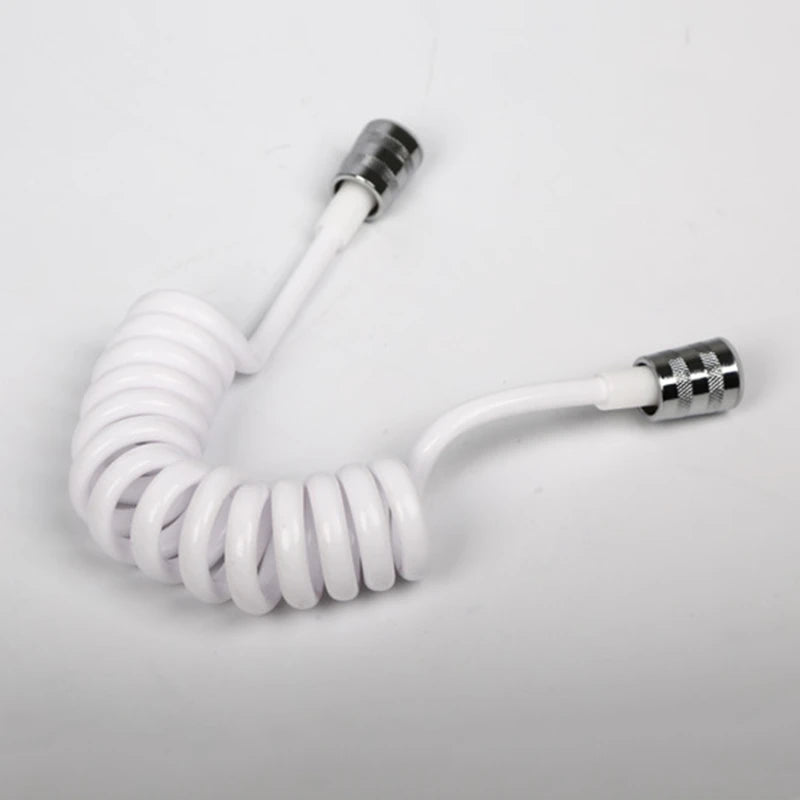 Bathroom Shower Plumbing Hoseswasher Toilet Spray Gun Telephone Wire Telescopic Spring Black White Tube Hose Bathroom Supplies