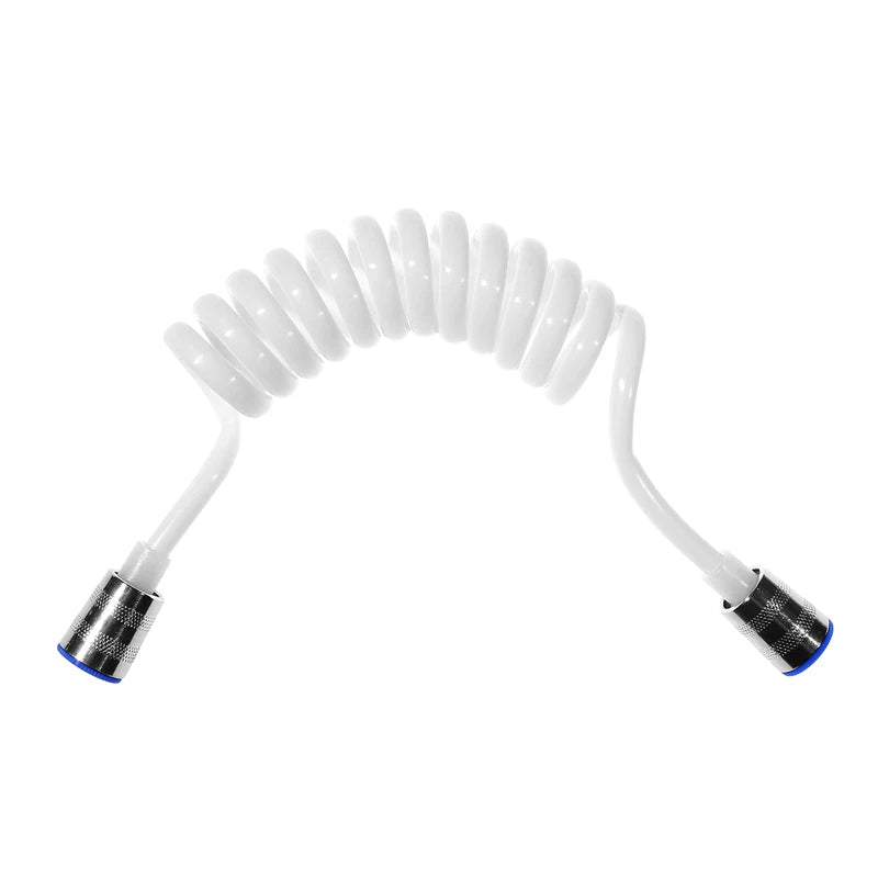 Bathroom Shower Plumbing Hoseswasher Toilet Spray Gun Telephone Wire Telescopic Spring Black White Tube Hose Bathroom Supplies
