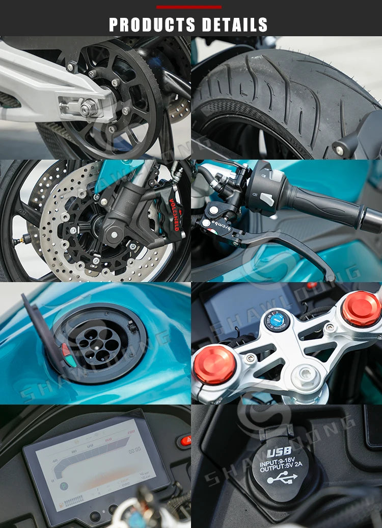 Zuimi High-end DOT Russia Approved 15000W Racing Electric Motorcycle For Adults Water Cooled Mid Motor Drive 160km/h Speed 72v V