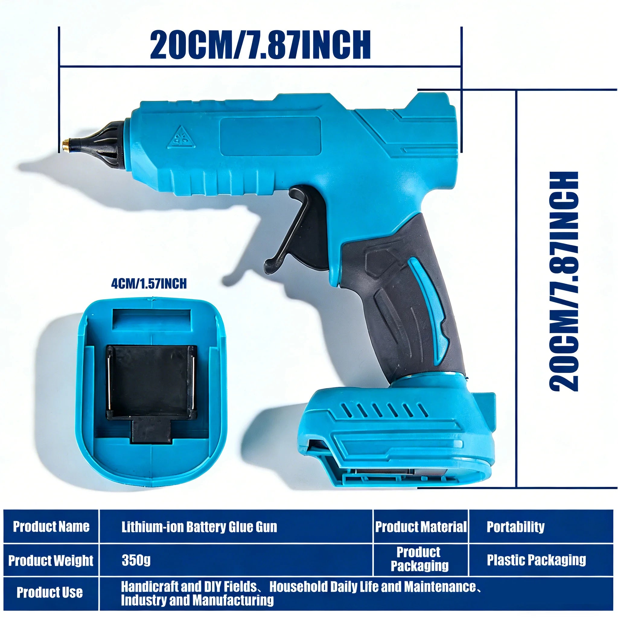 Wireless Electric Hot Melt Glue Gun with Holder DIY Crafting Welding Air Gun for Home Repairs and Creative Projects No Battery