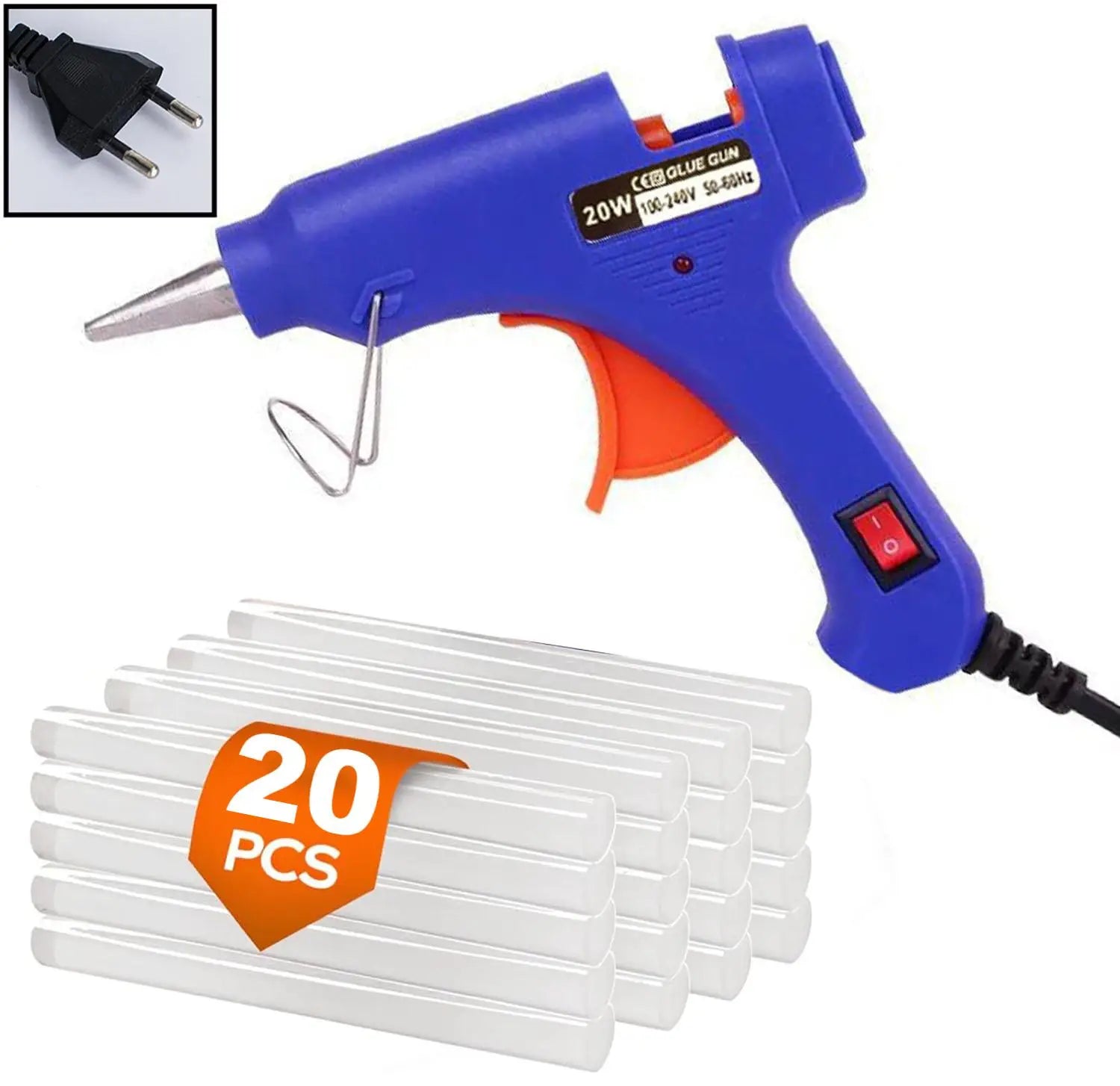 Hot Glue Gun Kit with 1-50Glue Sticks, Fast Preheating Hot Melt, High Temp for School Crafts DIY Arts and Quick Home Repairs 20w