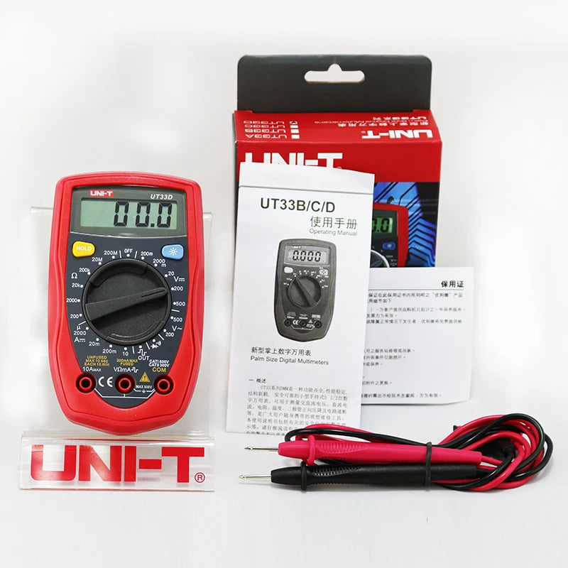 UNI-T  Pocket Digital Multimeter UT33D Resistance Tester Ammeter Voltmeter High Precision Mini Multifunction Universal Meter