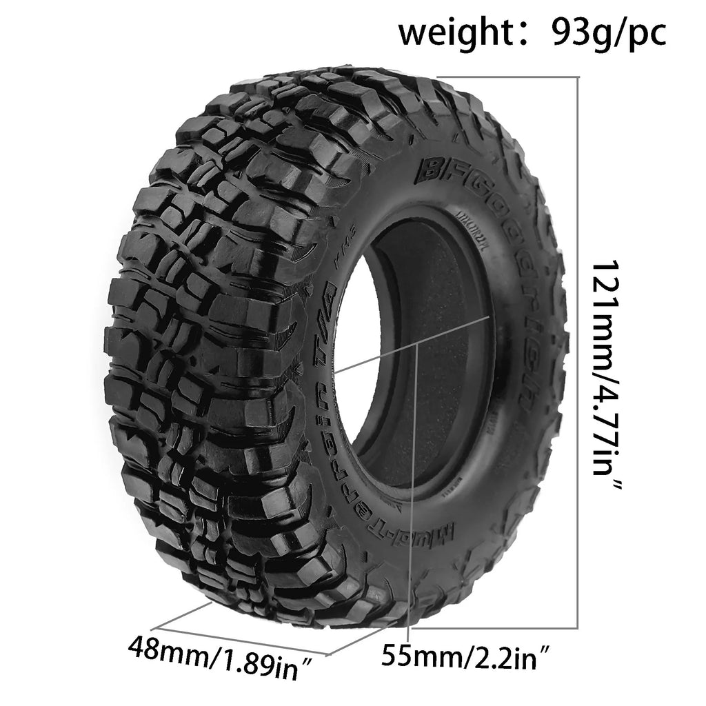 RC climbing car 2.2 inch rubber tire, suitable for Axial SCX10/AXI03007/TRX4/D90/Redcat Gen8 1/10remote controlcaruniversal tire