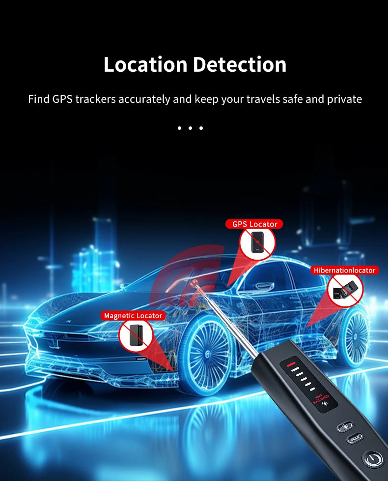 T011 Hidden Devices Detector Hotel Anti Candid Camera Detector Hunter GPS Bug Mini Camera RF Signal Scanner Camera Finder
