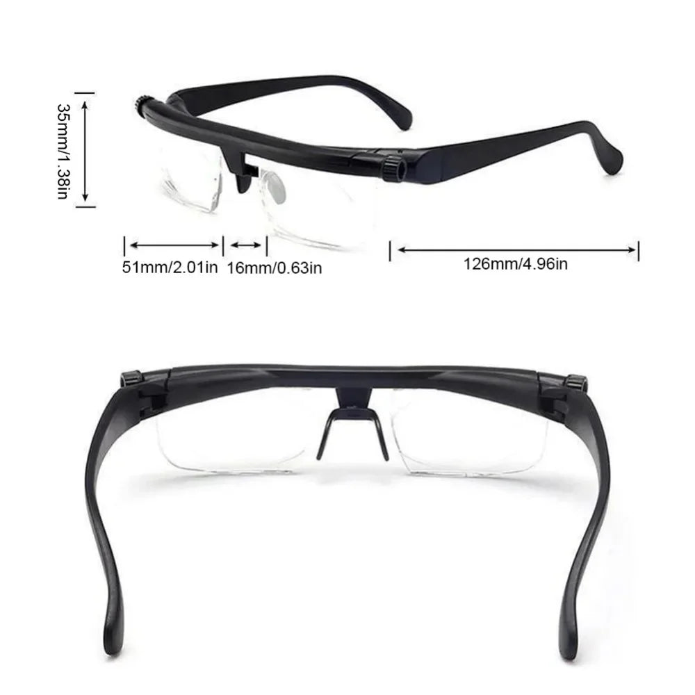 Adjustable Degree Reading Glasses Focal Length Correction Vision Zoom Reading Glasses Auto Adjusting Magnifie Elderly Read Tools