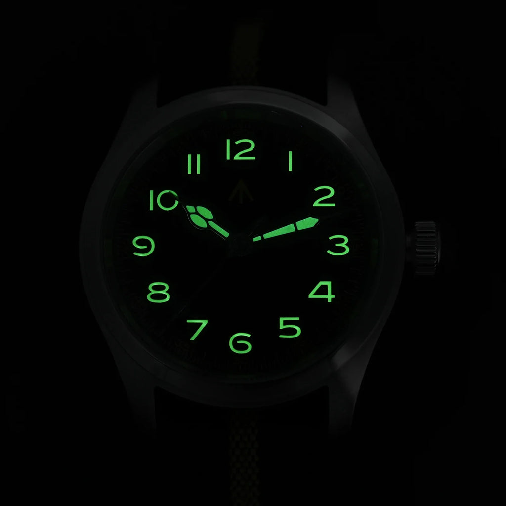 Militado ML08 Military Watch VH31 Quartz Movement Double Domed Sapphire C3 Super Luminous 10Bar Waterproof 38mm Vintage Watches