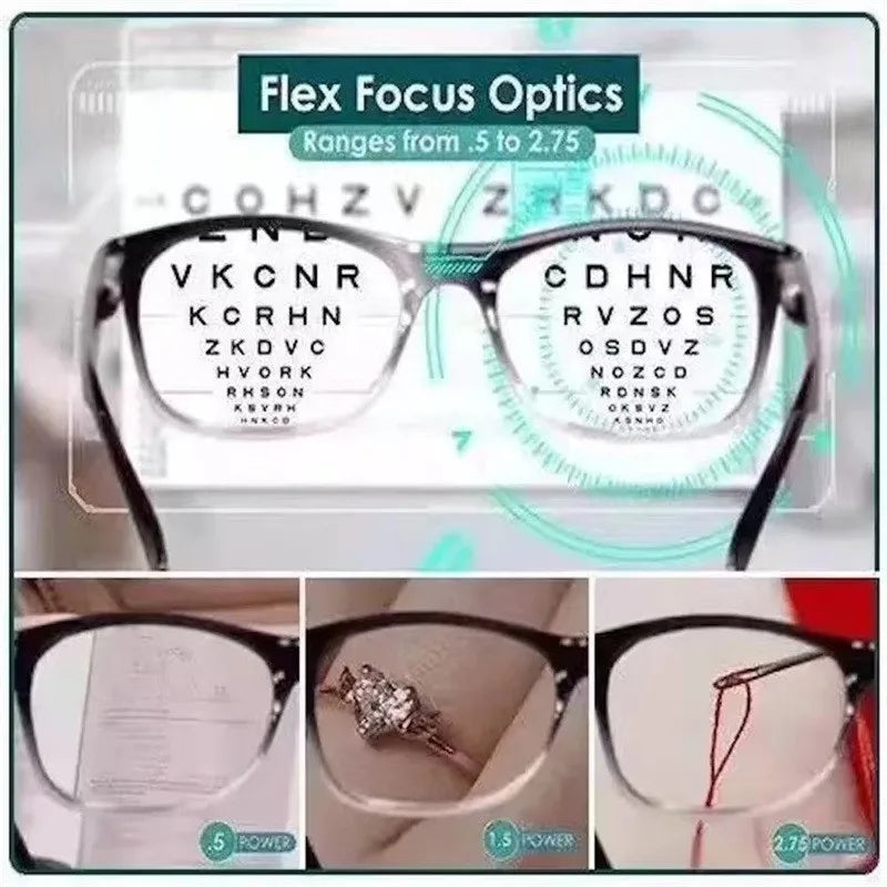 New Men Women Adjustable Multifocal Reading Glasses Optical Lenses Power Reader Range From 0.5 To 2.75 Blue Light Eyeglasses