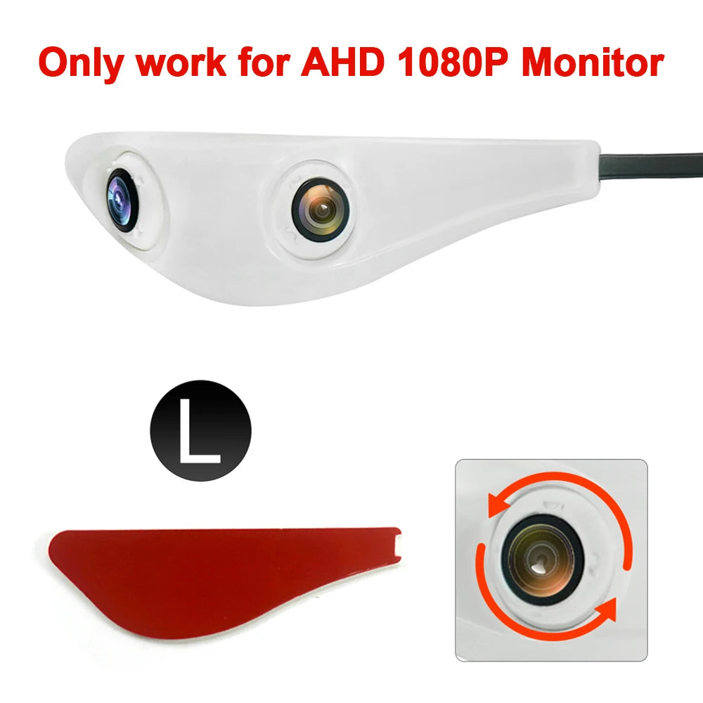 Carsanbo Car Side View Dual Lens Camera Vehicle Side View Camera For Universal Sedan AHD Car Camera Only Work For 1080P Monitor