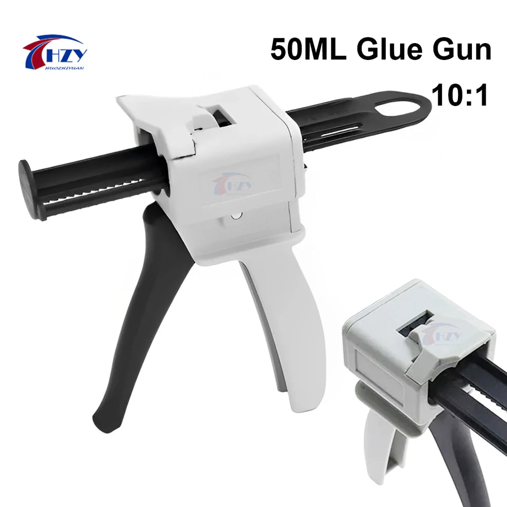 HZY 10:1 Manual Glue Gun AB Epoxy Sealant Glue Gun 50ml Dispensing Gun Applicator Glue Adhensive Squeeze Mixed Caulking Gun