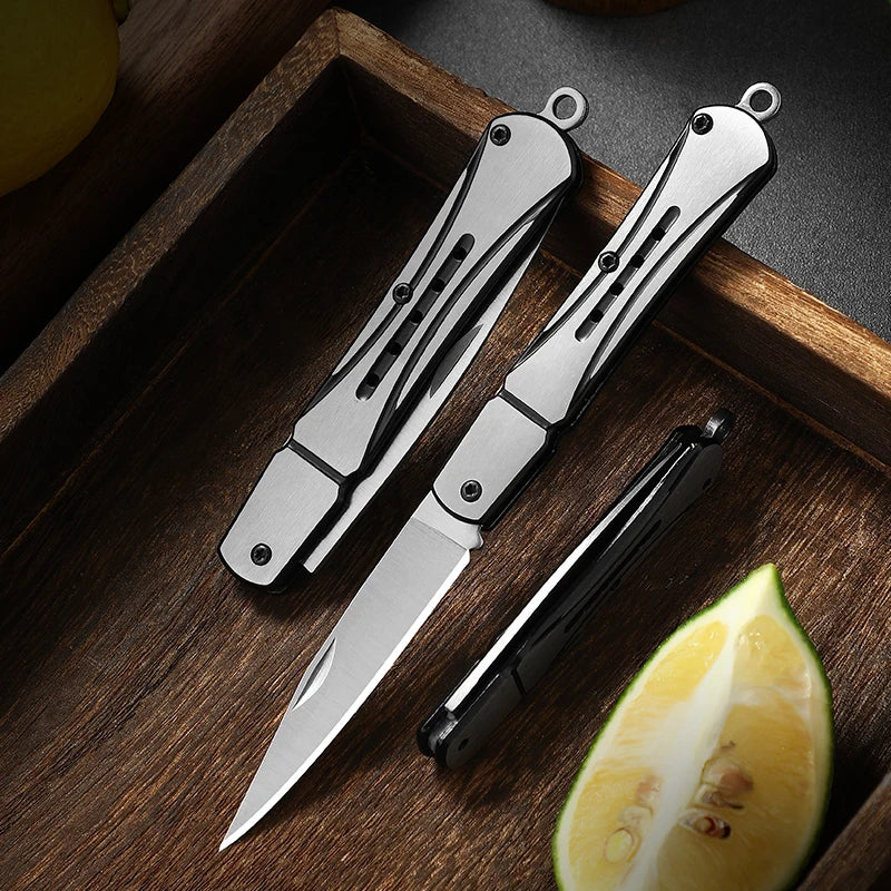 Outdoor knife hunting knives camping high quality profesional self-defense  multifunctional portable switch blade fruit knife