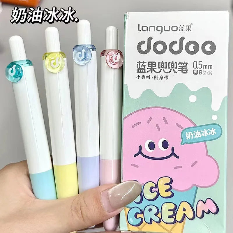 4 cute, drop-resistant pocket pens, stylish and high-quality, perfect for students, with black ink.
