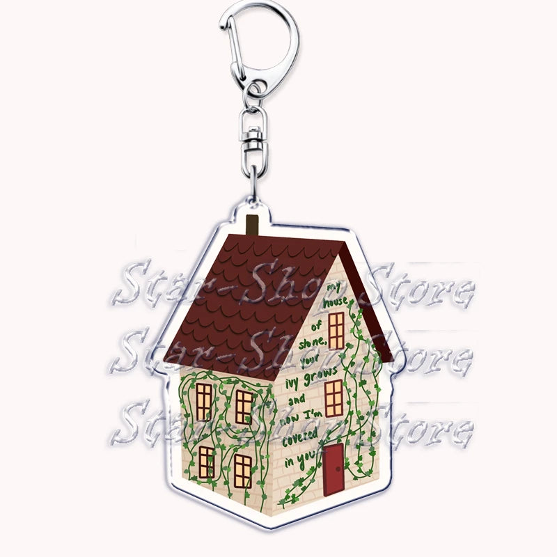 Popular Singer Keychains for Accessories Bag Folklore Eras Tour Evermore Reputation 1989 TTPD Keyring Jewelry Fans Lover Gifts