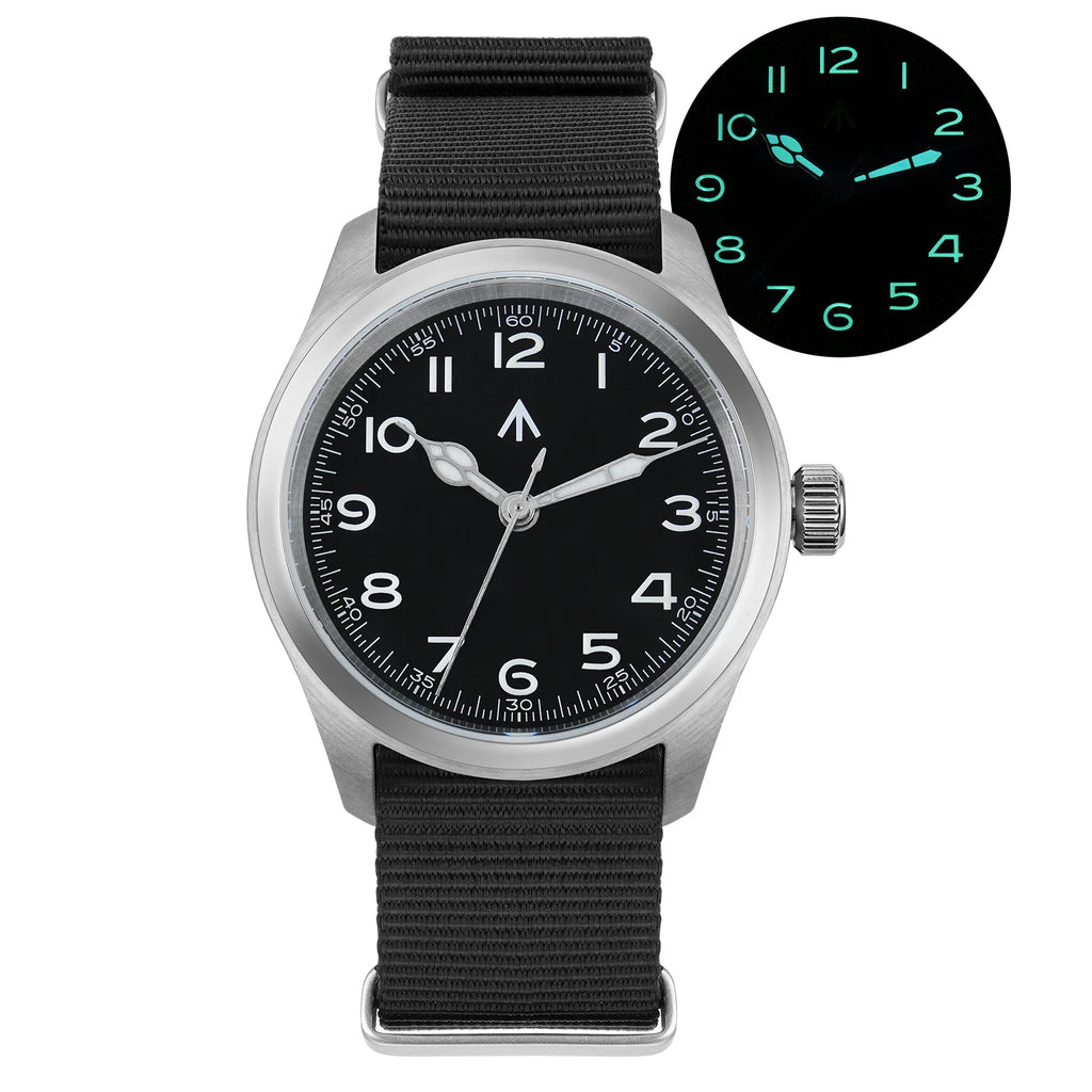 Militado ML08 Military Watch VH31 Quartz Movement Double Sapphire Crystal C3 BGW9 Luminous 10Bar Waterproof 38mm Vintage Watch