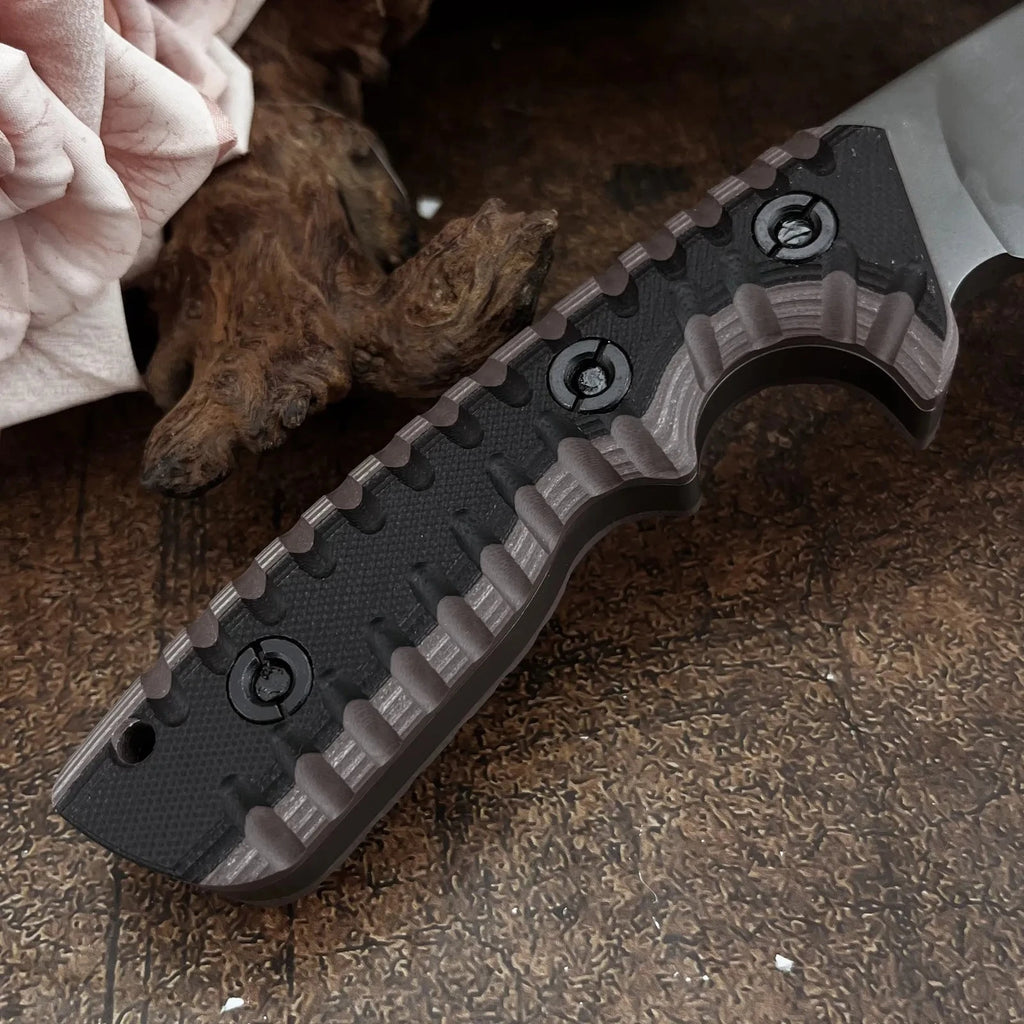 Hunting Knife 9Cr18Mov Blade Two-tone  Tool Bushcraft Military Straight Knives Tactical Fixed-blade G10 Handle EDC Outdoor