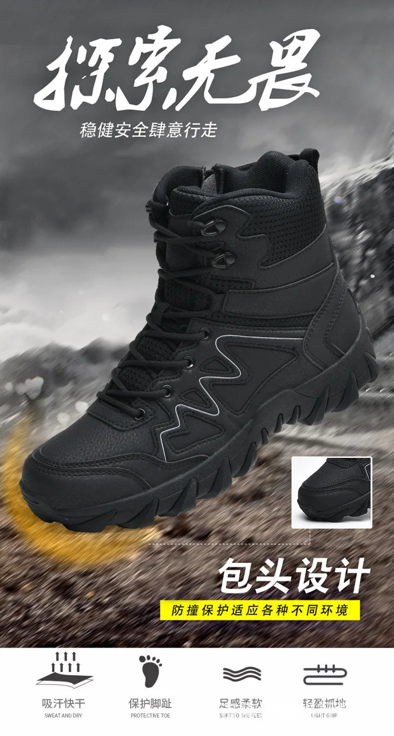 Tactical Man's Boots Waterproof Desert Military Hunting Hiking Men's Shoe Unisex Army Boots Safety Ankle Climbing Boots for Man