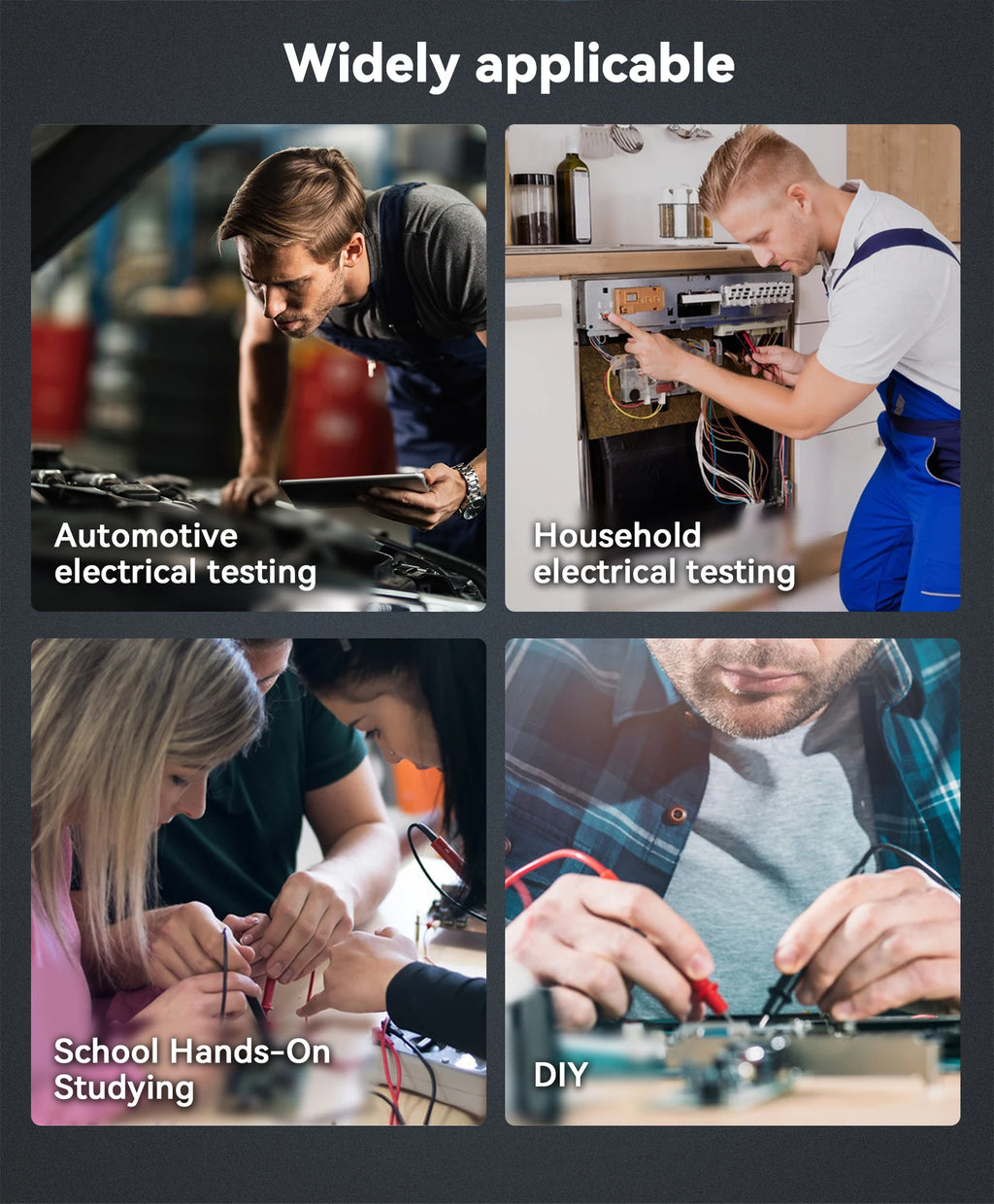 MT01S Digital Multimeter 4000 Counts Smart Auto-Range AC/DC Voltage Resistance Continuity Test Profesional Electrician Tester