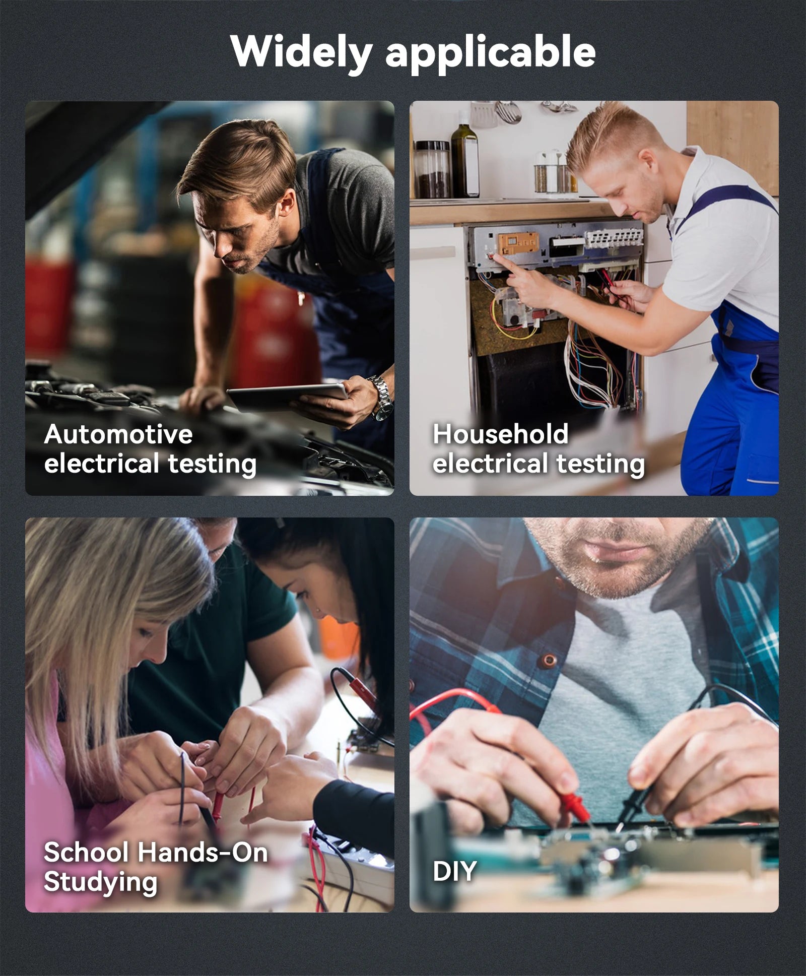 MT01S Digital Multimeter 4000 Counts Smart Auto-Range AC/DC Voltage Resistance Continuity Test Profesional Electrician Tester