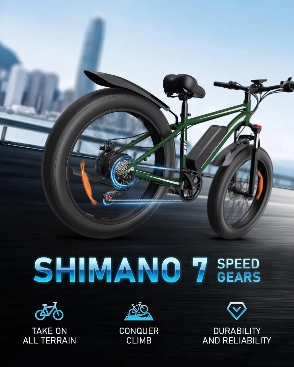 New Electric bicycle 26-inch 1000W 48V 15AH lithium battery electric bike, the first choice for smooth and comfortable travel