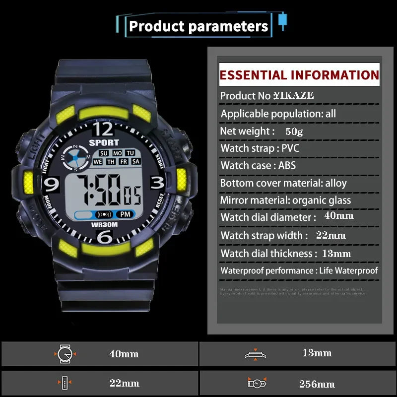 Military Digital Watch for Men Outdoor Men's Sports Watches Clock Waterproof Luminous Chronograph Student Electronic Wristwatch