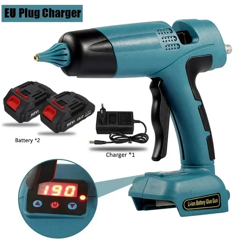 Electric Glue Gun Adjustable Battery Digital Display Cordless Hot Melt Battery Glue Gun Home Power Tools For DIY Festival Gifts