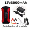 Car Jump Starter Starting Device - 12V 98000mAh Power Bank Jumpstarter, Auto Booster, Emergency Charger, and Jump Start Tool