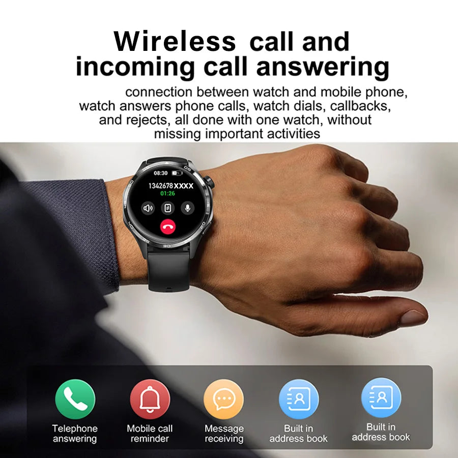 2025 New Watch GT5 Pro Smart Watch for Men - GPS Motion Tracking AI Voice Wireless Call Fitness Tracker for Outdoor Sports