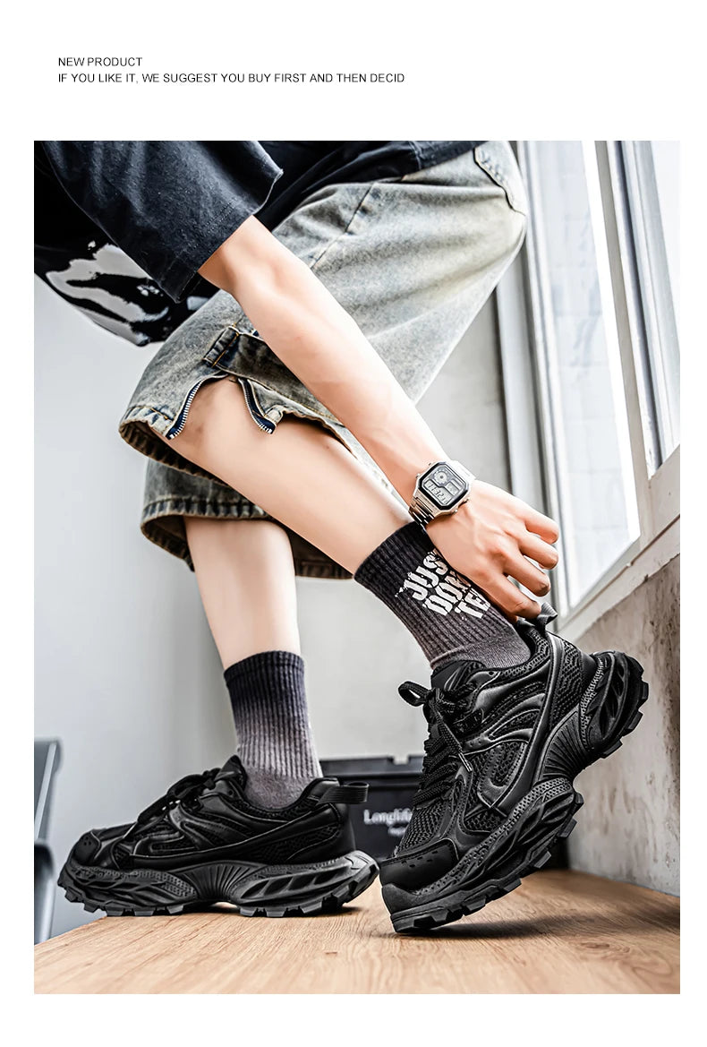 Sports and leisure shoes, men's shoes, marathon oversized air cushioned shoes, fly woven all season rubber, wear-resistant, anti
