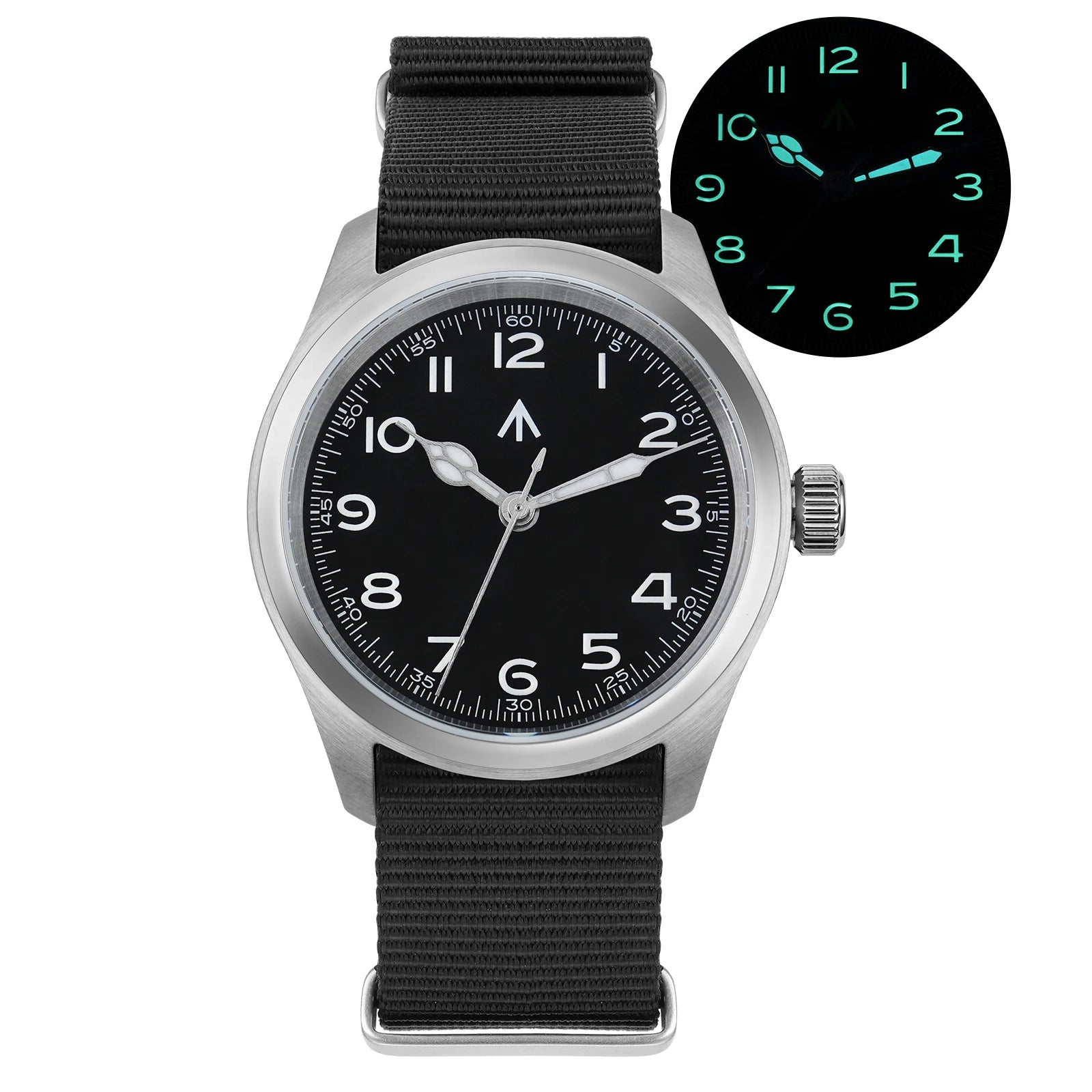 Militado ML08 Men Military Watch VH31 Quartz Movement Sapphire Luminous Waterproof Watches 38mm Vintage Stainless Steel Watch