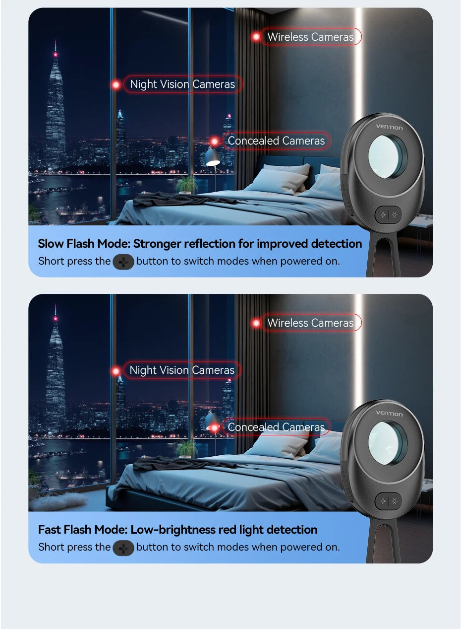 Vention Camera Detector Intelligent Hidden Camera Signal Security Alarm Anti Spy Candid Peeping Protection Detector ﻿